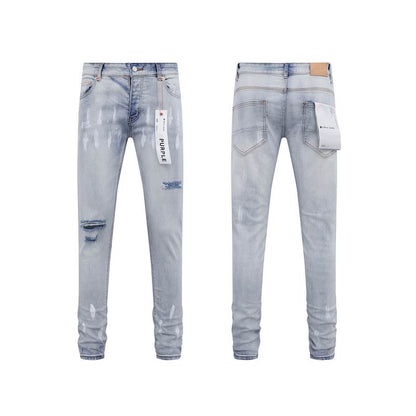 Men's Purple Fashionable Casual Jeans Pants Size 30-38