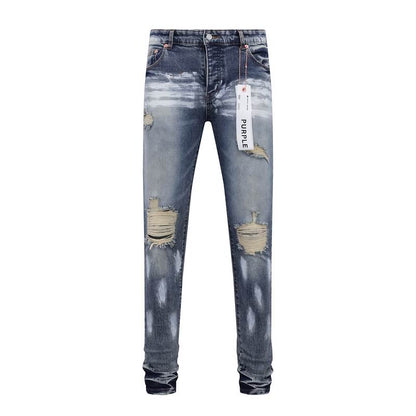 Men's Purple Fashionable Casual Jeans Pants Size 30-38