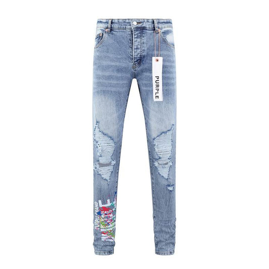 Men's Purple Fashionable Casual Jeans Pants Size 30-38