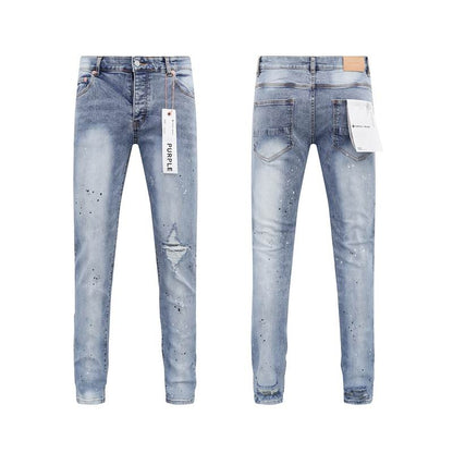 Men's Purple Fashionable Casual Jeans Pants Size 30-38