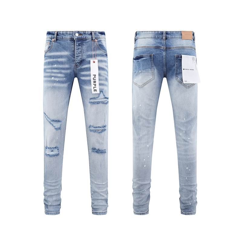 Men's Purple Fashionable Casual Jeans Pants Size 30-38