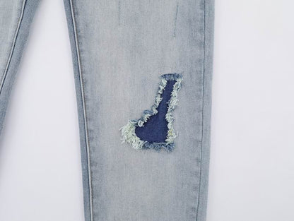 Men's Purple Fashionable Casual Jeans Pants Size 30-38