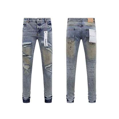 Men's Purple Fashionable Casual Jeans Pants Size 30-38