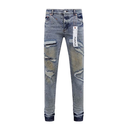 Men's Purple Fashionable Casual Jeans Pants Size 30-38
