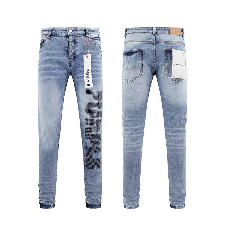 Men's Purple Fashionable Casual Jeans Pants Size 30-38