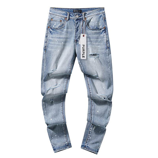 Men's Purple Fashionable Casual Jeans Pants Size 30-38