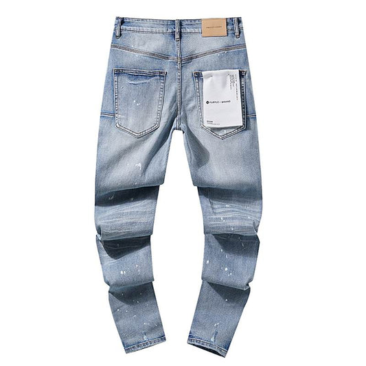 Men's Purple Fashionable Casual Jeans Pants Size 30-38