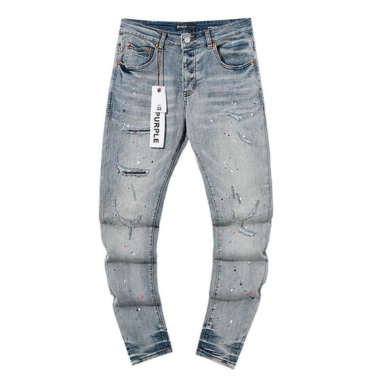 Men's Purple Fashionable Casual Jeans Pants Size 30-38