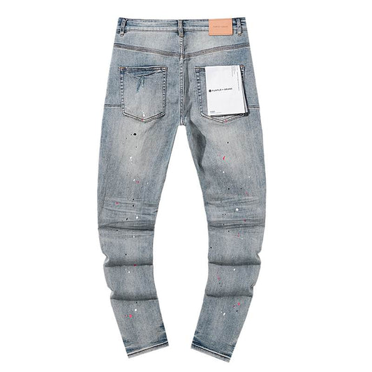 Men's Purple Fashionable Casual Jeans Pants Size 30-38