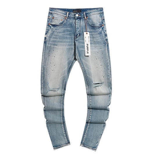 Men's Purple Fashionable Casual Jeans Pants Size 30-38