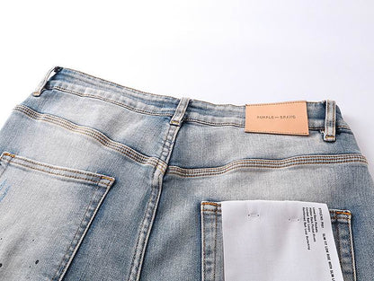 Men's Purple Fashionable Casual Jeans Pants Size 30-38