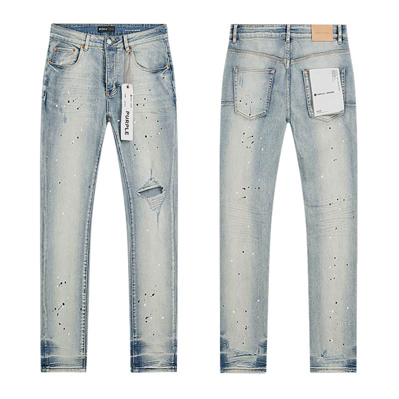 Men's Purple Fashionable Casual Jeans Pants Size 30-38