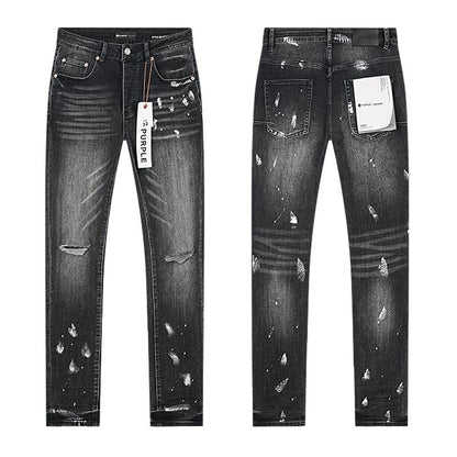 Men's Purple Fashionable Casual Jeans Pants Size 30-38