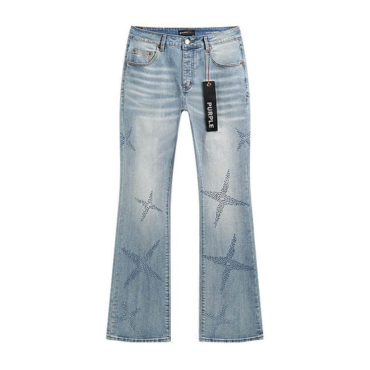 Men's Purple Fashionable Casual Jeans Pants Size 30-38