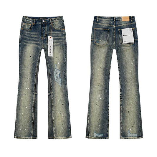 Men's Purple Fashionable Casual Jeans Pants Size 30-38