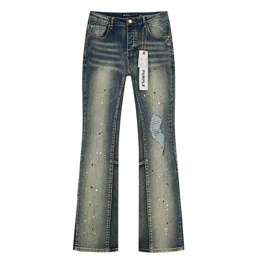 Men's Purple Fashionable Casual Jeans Pants Size 30-38