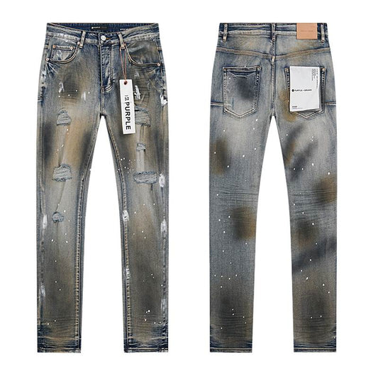 Men's Purple Fashionable Casual Jeans Pants Size 30-38