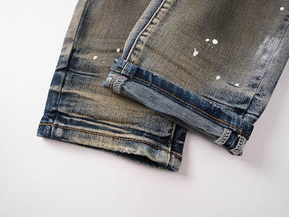 Men's Purple Fashionable Casual Jeans Pants Size 30-38