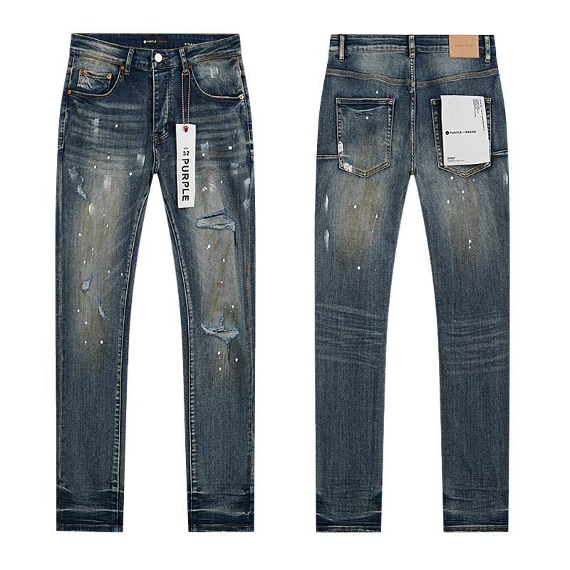 Men's Purple Fashionable Casual Jeans Pants Size 30-38