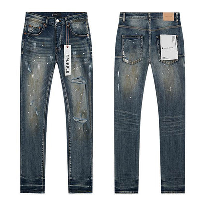 Men's Purple Fashionable Casual Jeans Pants Size 30-38