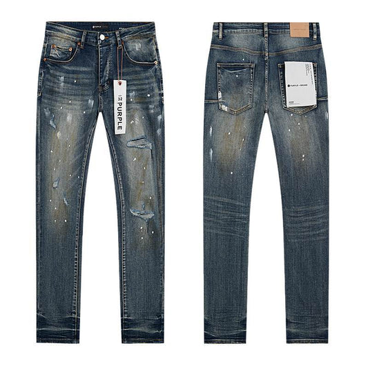 Men's Purple Fashionable Casual Jeans Pants Size 30-38