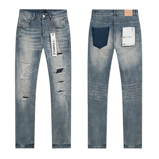 Men's Purple Fashionable Casual Jeans Pants Size 30-38