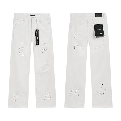 Men's Purple Fashionable Casual Jeans Pants Size 30-38