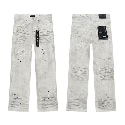Men's Purple Fashionable Casual Jeans Pants Size 30-38