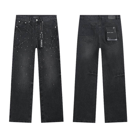 Men's Purple Fashionable Casual Jeans Pants Size 30-38