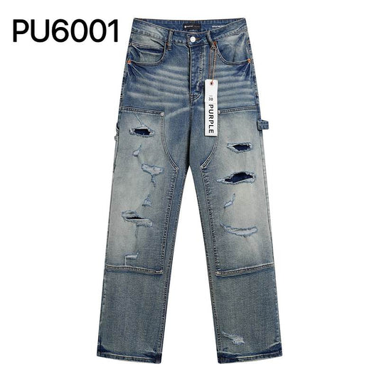 Men's Purple Fashionable Casual Jeans Pants Size 30-38