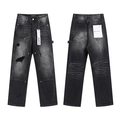 Men's Purple Fashionable Casual Jeans Pants Size 30-38