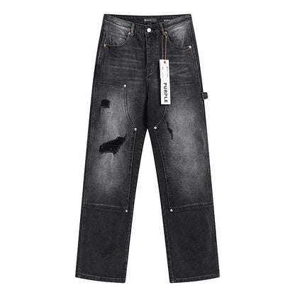Men's Purple Fashionable Casual Jeans Pants Size 30-38