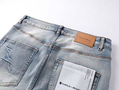 Men's Purple Fashionable Casual Jeans Pants Size 30-38