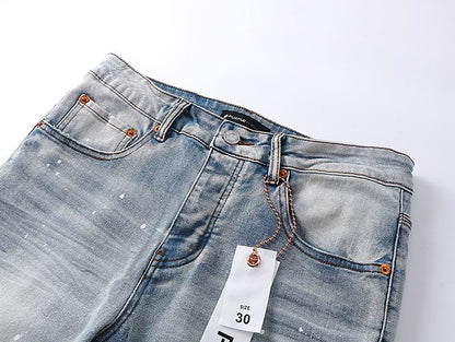 Men's Purple Fashionable Casual Jeans Pants Size 30-38