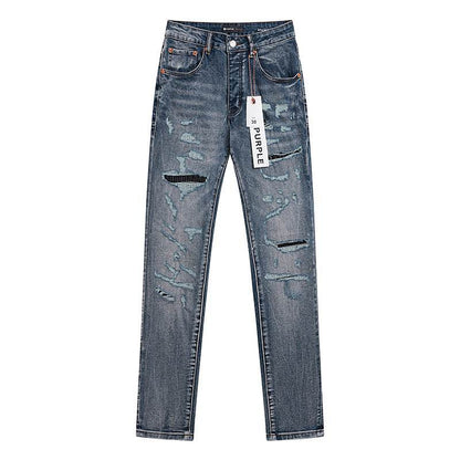 Men's Purple Fashionable Casual Jeans Pants Size 30-38