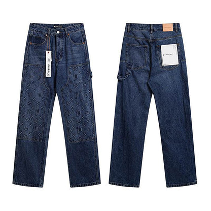 Men's Purple Fashionable Casual Jeans Pants Size 30-38
