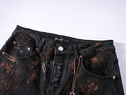Men's Purple Fashionable Casual Jeans Pants Size 30-38