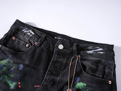 Men's Purple Fashionable Casual Jeans Pants Size 30-38