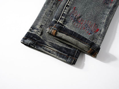 Men's Purple Fashionable Casual Jeans Pants Size 30-38
