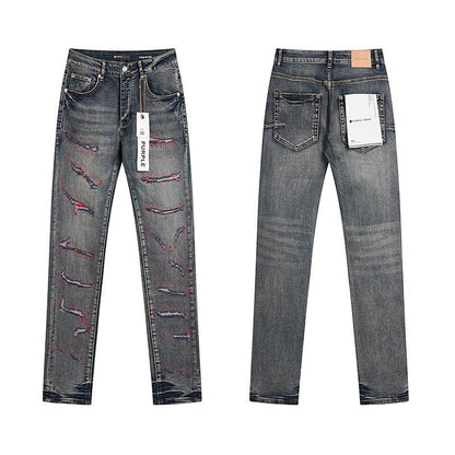 Men's Purple Fashionable Casual Jeans Pants Size 30-38