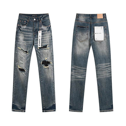 Men's Purple Fashionable Casual Jeans Pants Size 30-38