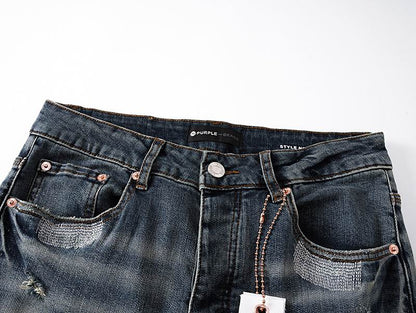 Men's Purple Fashionable Casual Jeans Pants Size 30-38