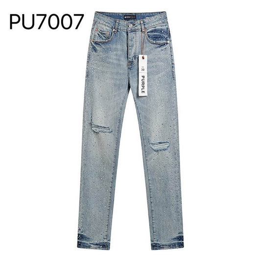 Men's Purple Fashionable Casual Jeans Pants Size 30-38