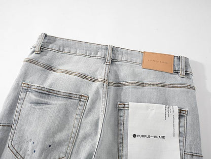 Men's Purple Fashionable Casual Jeans Pants Size 30-38