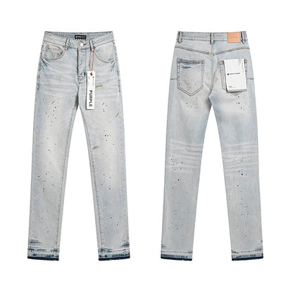 Men's Purple Fashionable Casual Jeans Pants Size 30-38