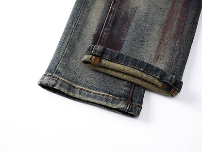 Men's Purple Fashionable Casual Jeans Pants Size 30-38