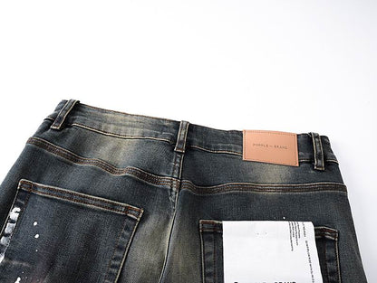 Men's Purple Fashionable Casual Jeans Pants Size 30-38