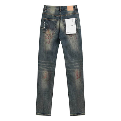 Men's Purple Fashionable Casual Jeans Pants Size 30-38
