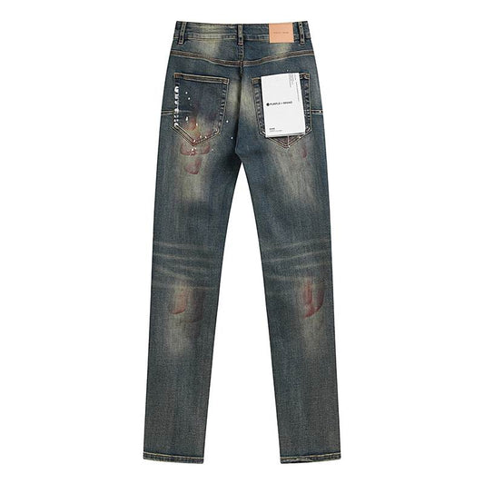 Men's Purple Fashionable Casual Jeans Pants Size 30-38