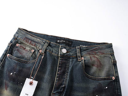 Men's Purple Fashionable Casual Jeans Pants Size 30-38
